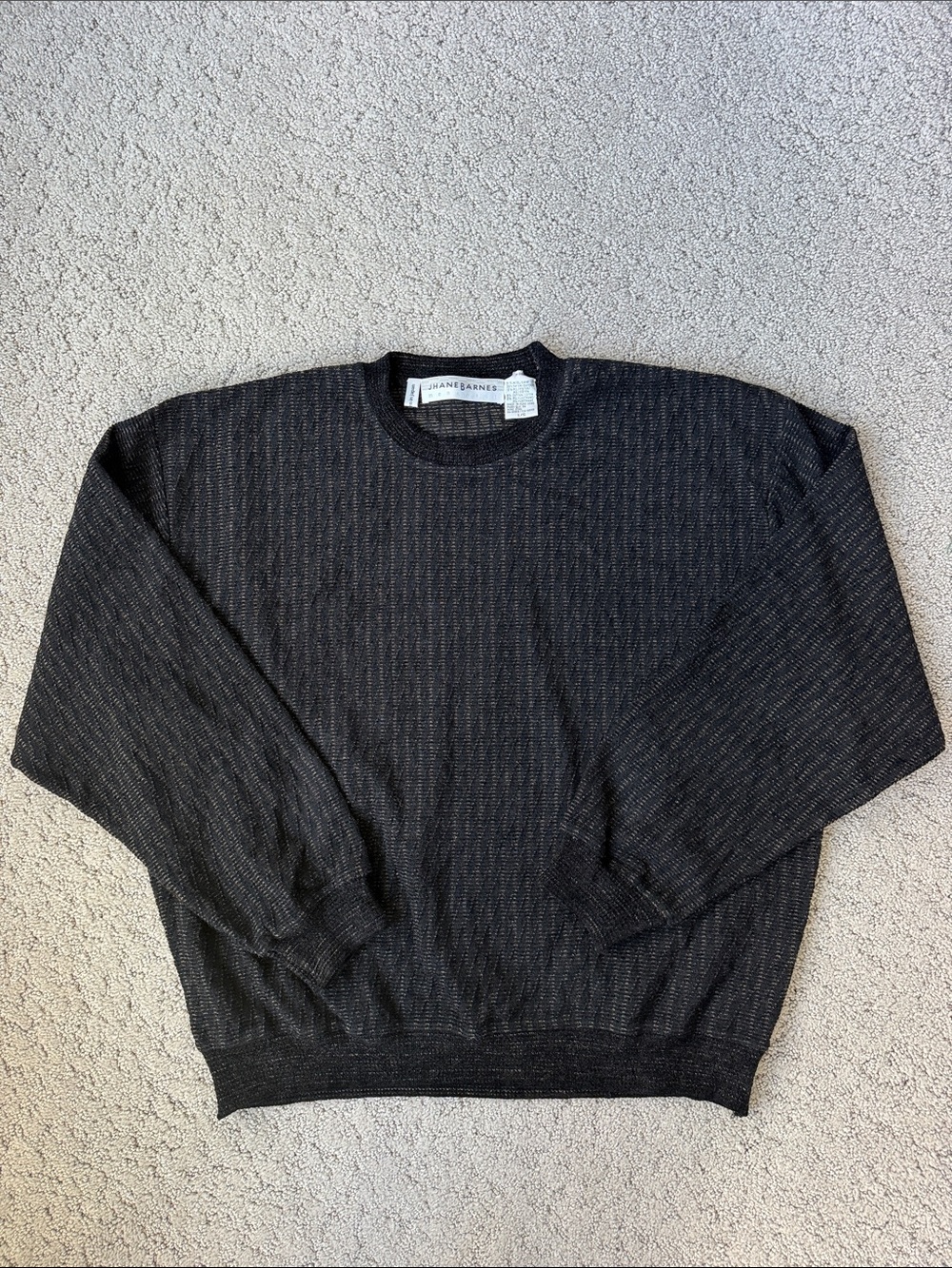 Vintage Jhane Barnes Textured Wool Blend Crewneck Pullover Sweater Men’s L EUC